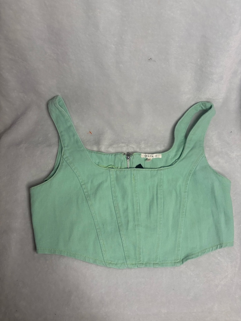 Mint Green Crop Tank with Wide Straps